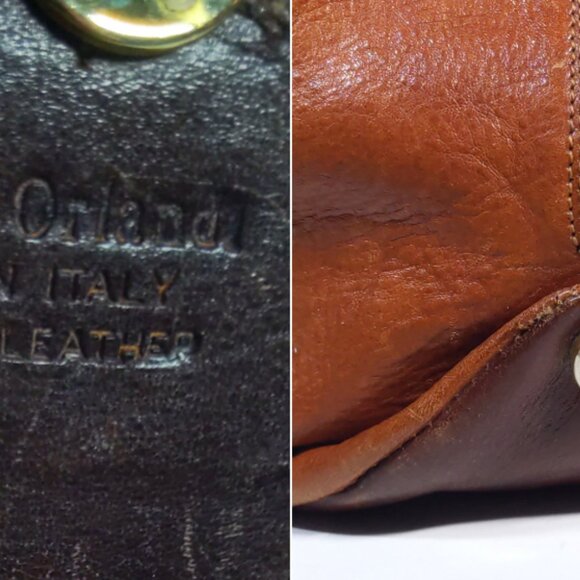 MARINO ORLANDI Leather Sling Backpack Bag Purse Britis Made in Italy - Picture 6 of 13